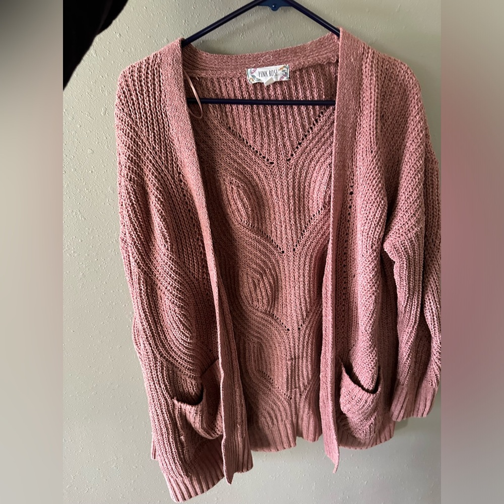 Blush Pink Rose Size Medium Cardigan